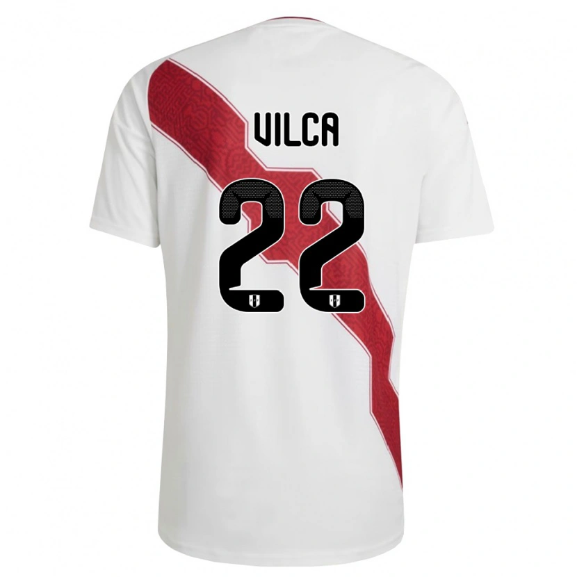 Danxen Women Peru Rodrigo Vilca #22 White Red Black Home Jersey 26-28 T-Shirt
