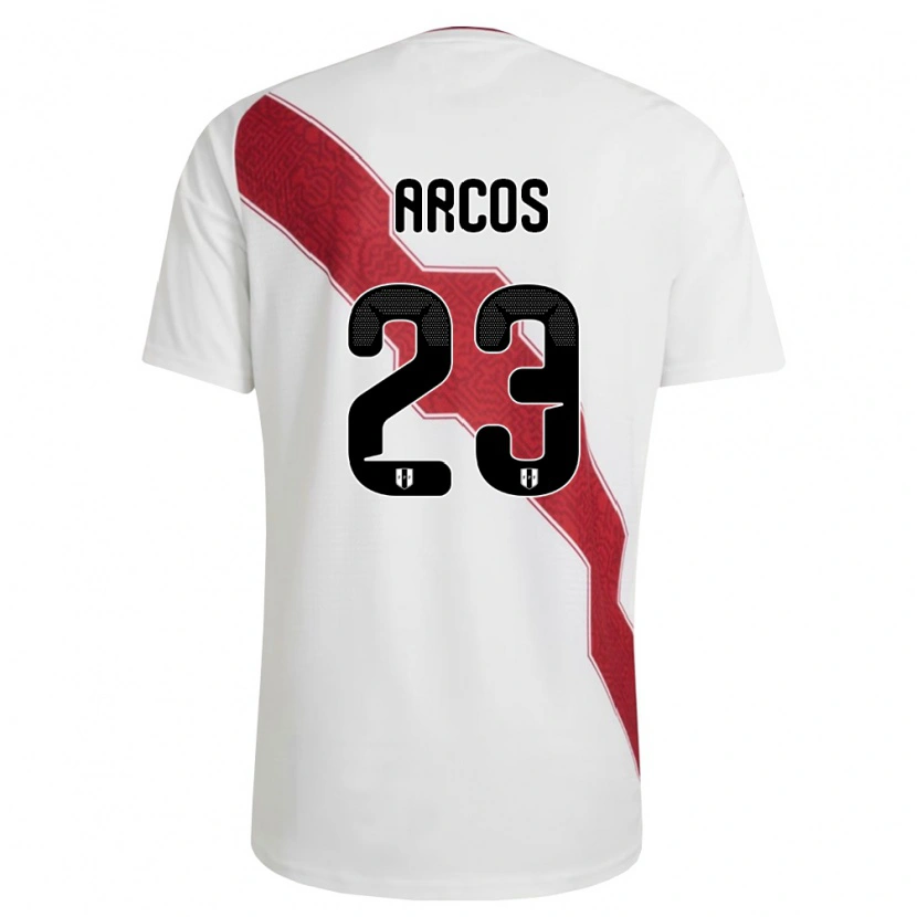 Danxen Women Peru Lucía Arcos #23 White Red Black Home Jersey 26-28 T-Shirt
