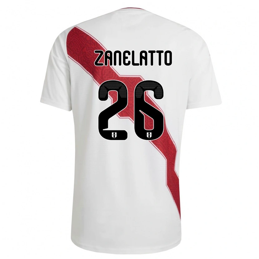 Danxen Women Peru Franco Zanelatto #26 White Red Black Home Jersey 26-28 T-Shirt