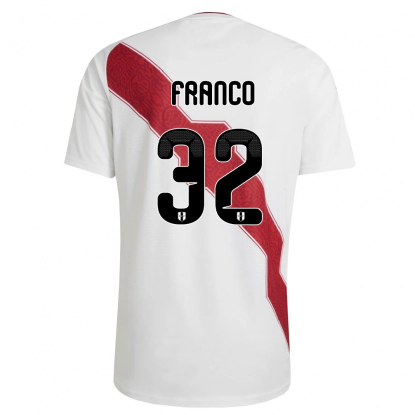 Danxen Women Peru Emile Franco #32 White Red Black Home Jersey 26-28 T-Shirt