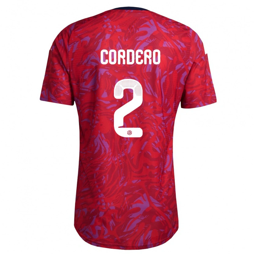 Danxen Women Costa Rica Matías Cordero #2 Red Purple Navy Home Jersey 26-28 T-Shirt