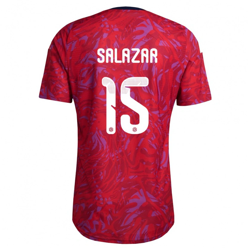 Danxen Women Costa Rica Emanuel Salazar #15 Red Purple Navy Home Jersey 26-28 T-Shirt