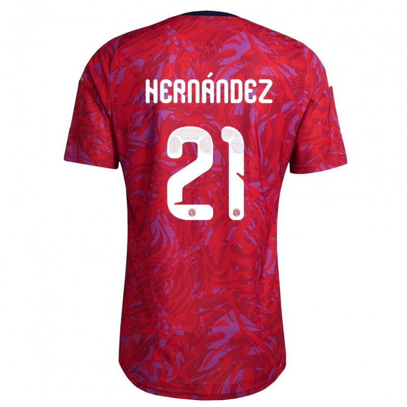 Danxen Women Costa Rica Keyner Hernández #21 Red Purple Navy Home Jersey 26-28 T-Shirt