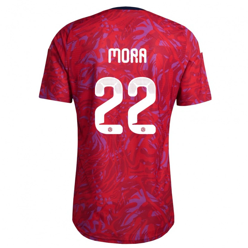 Danxen Women Costa Rica Carlos Mora #22 Red Purple Navy Home Jersey 26-28 T-Shirt