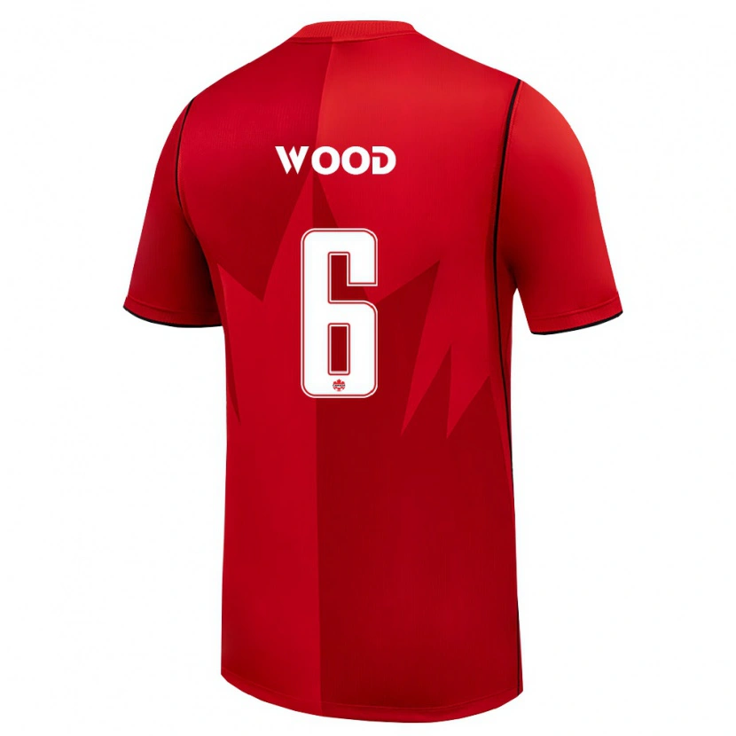 Danxen Women Canada Niko Wood #6 Red White Home Jersey 26-28 T-Shirt