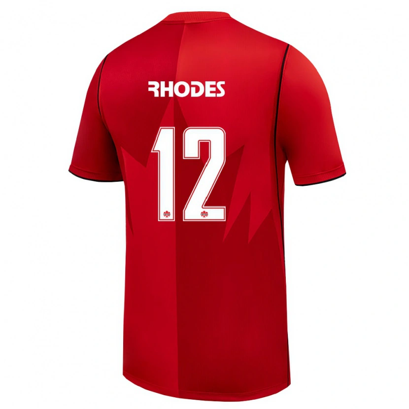 Danxen Women Canada James Rhodes #12 Red White Home Jersey 26-28 T-Shirt