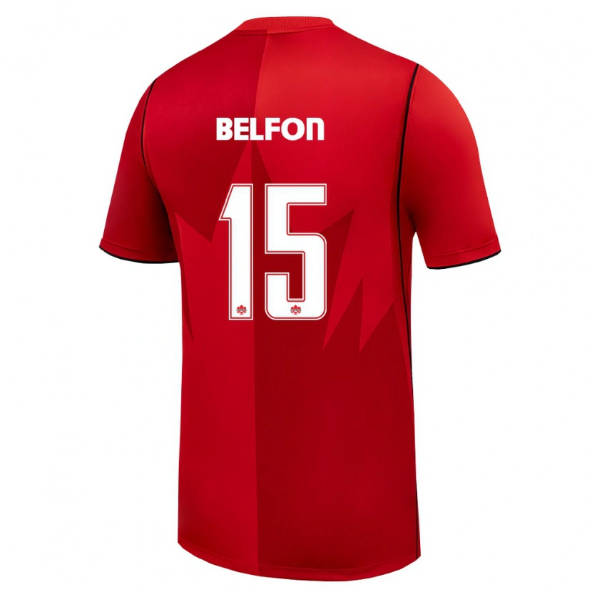 Danxen Women Canada Quinton Belfon #15 Red White Home Jersey 26-28 T-Shirt
