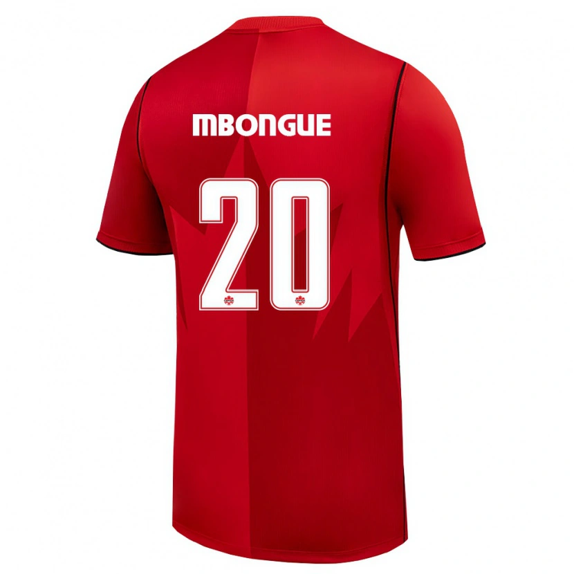 Danxen Women Canada Hugo Mbongue #20 Red White Home Jersey 26-28 T-Shirt