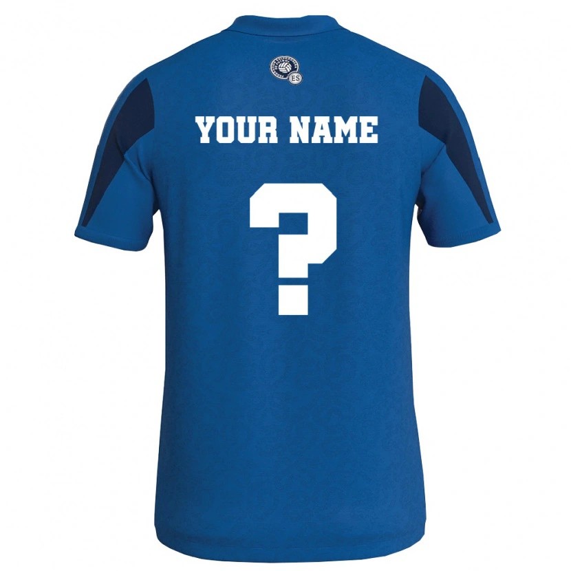 Danxen Women El Salvador Your Name #0 Blue Navy Home Jersey 26-28 T-Shirt