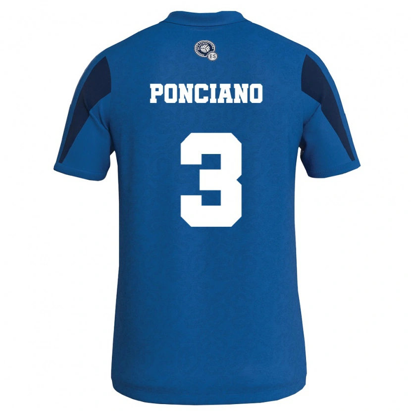 Danxen Women El Salvador Emir Ponciano #3 Blue Navy Home Jersey 26-28 T-Shirt