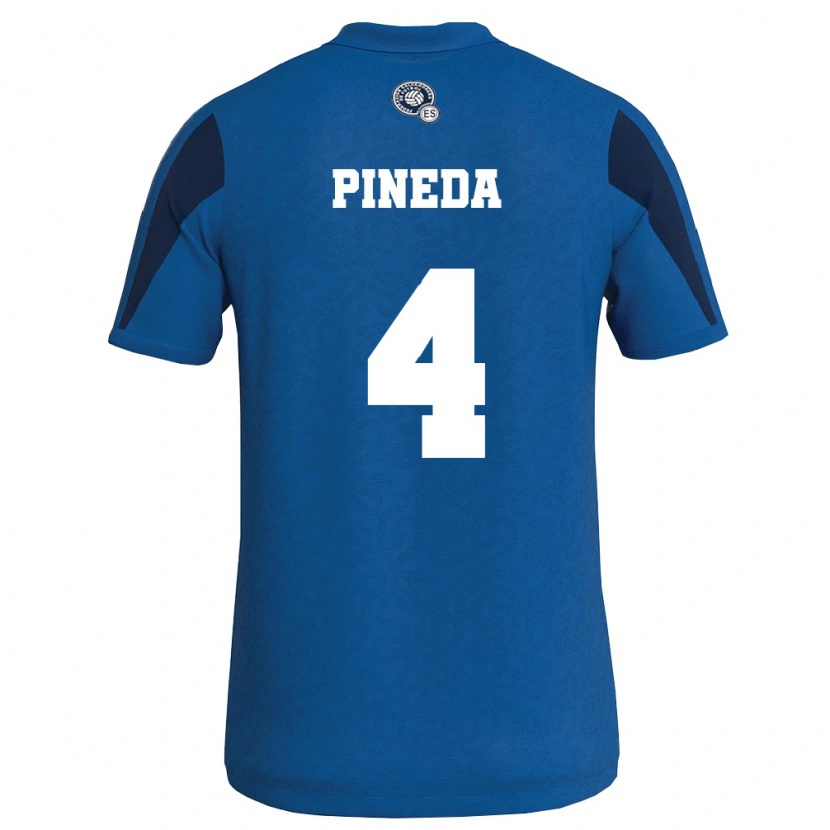 Danxen Women El Salvador Wálter Pineda #4 Blue Navy Home Jersey 26-28 T-Shirt
