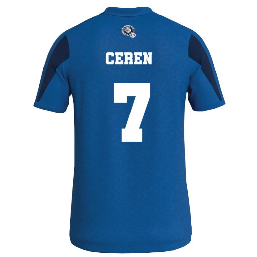Danxen Women El Salvador Darwin Cerén #7 Blue Navy Home Jersey 26-28 T-Shirt