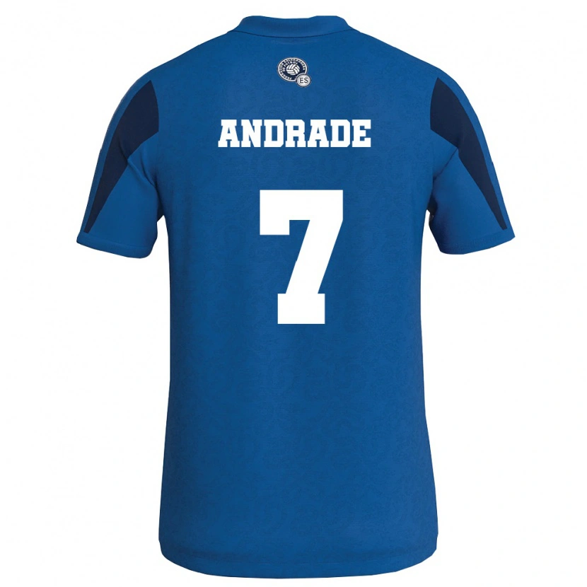 Danxen Women El Salvador Rubén Andrade #7 Blue Navy Home Jersey 26-28 T-Shirt