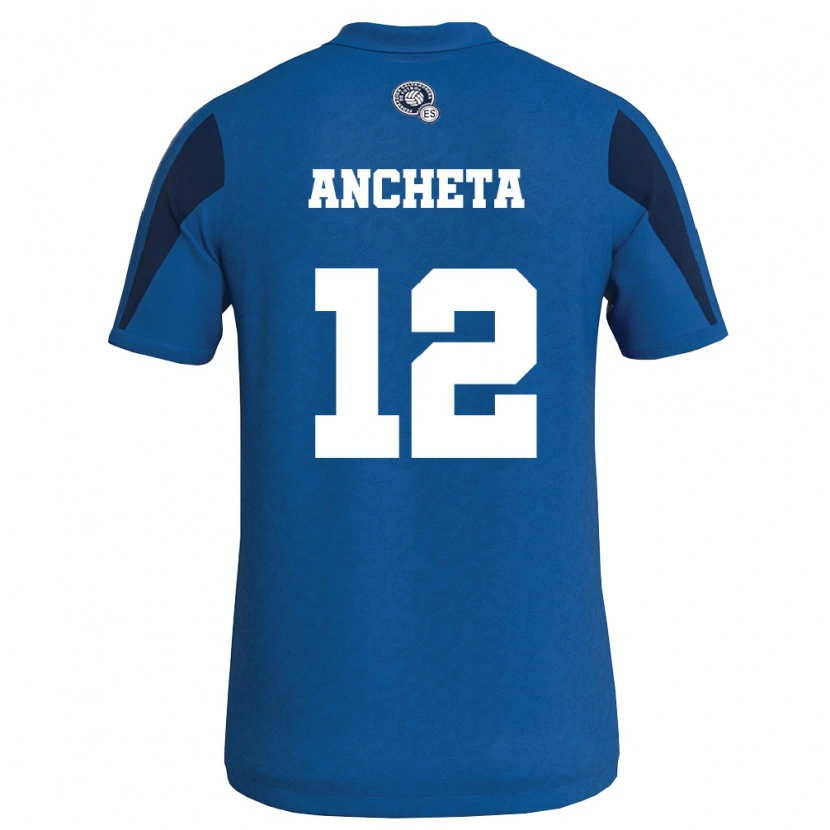 Danxen Women El Salvador Jeffren Ancheta #12 Blue Navy Home Jersey 26-28 T-Shirt