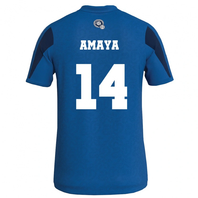 Danxen Women El Salvador Bryan Amaya #14 Blue Navy Home Jersey 26-28 T-Shirt