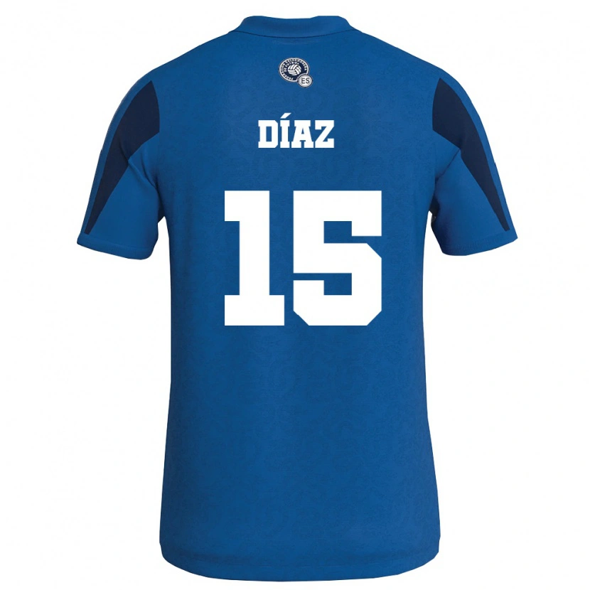Danxen Women El Salvador Hugo Díaz #15 Blue Navy Home Jersey 26-28 T-Shirt