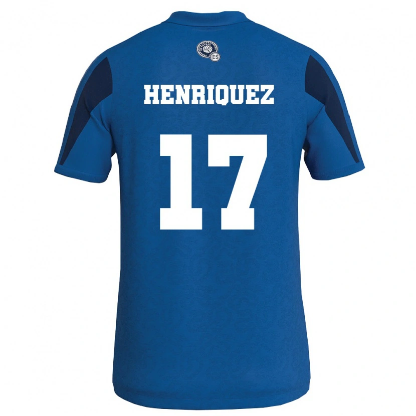 Danxen Women El Salvador Jairo Henríquez #17 Blue Navy Home Jersey 26-28 T-Shirt