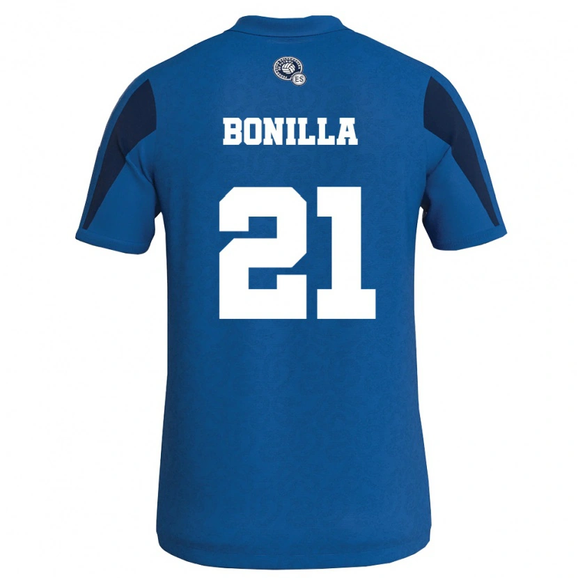 Danxen Women El Salvador Elmer Bonilla #21 Blue Navy Home Jersey 26-28 T-Shirt