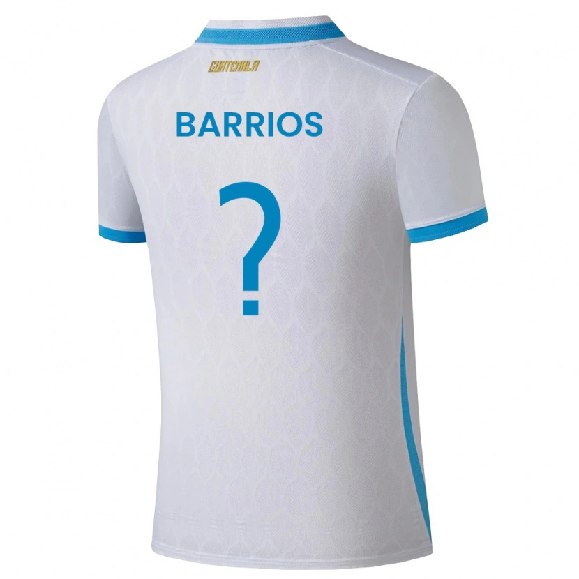 Danxen Women Guatemala Jeniffer Barrios #0 White Sky Blue Gold Home Jersey 26-28 T-Shirt
