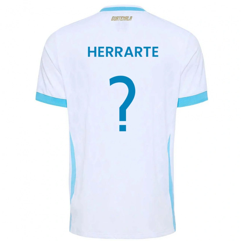 Danxen Women Guatemala María Herrarte #0 White Sky Blue Gold Home Jersey 26-28 T-Shirt