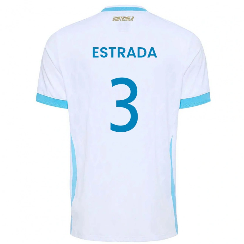 Danxen Women Guatemala Carlos Estrada #3 White Sky Blue Gold Home Jersey 26-28 T-Shirt