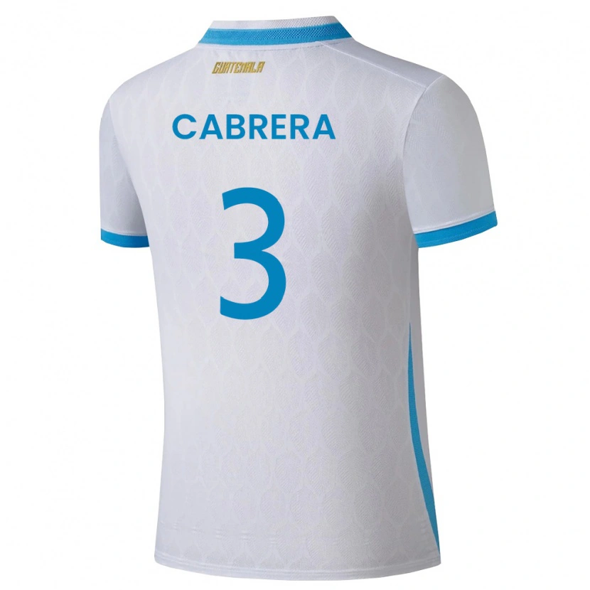 Danxen Women Guatemala Gabriel Cabrera #3 White Sky Blue Gold Home Jersey 26-28 T-Shirt