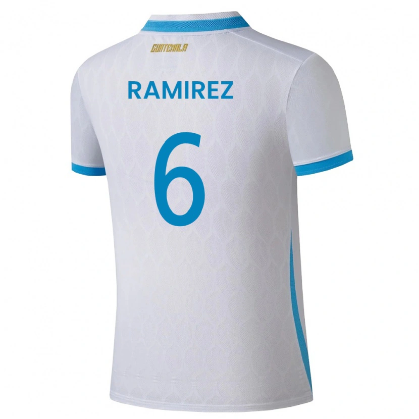 Danxen Women Guatemala Kevin Ramírez #6 White Sky Blue Gold Home Jersey 26-28 T-Shirt