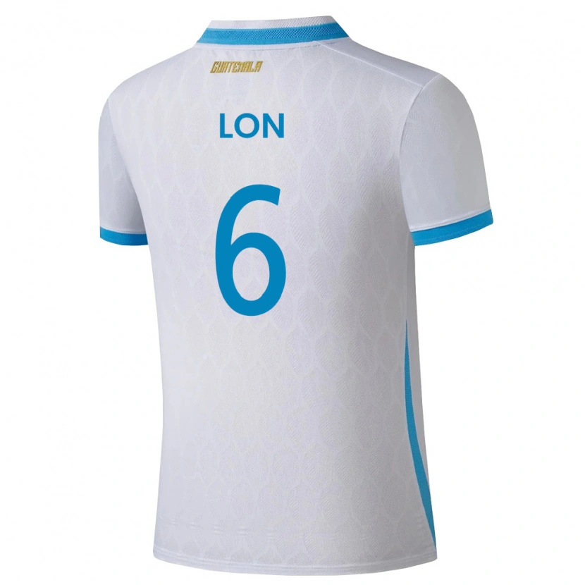 Danxen Women Guatemala Ariel Lon #6 White Sky Blue Gold Home Jersey 26-28 T-Shirt