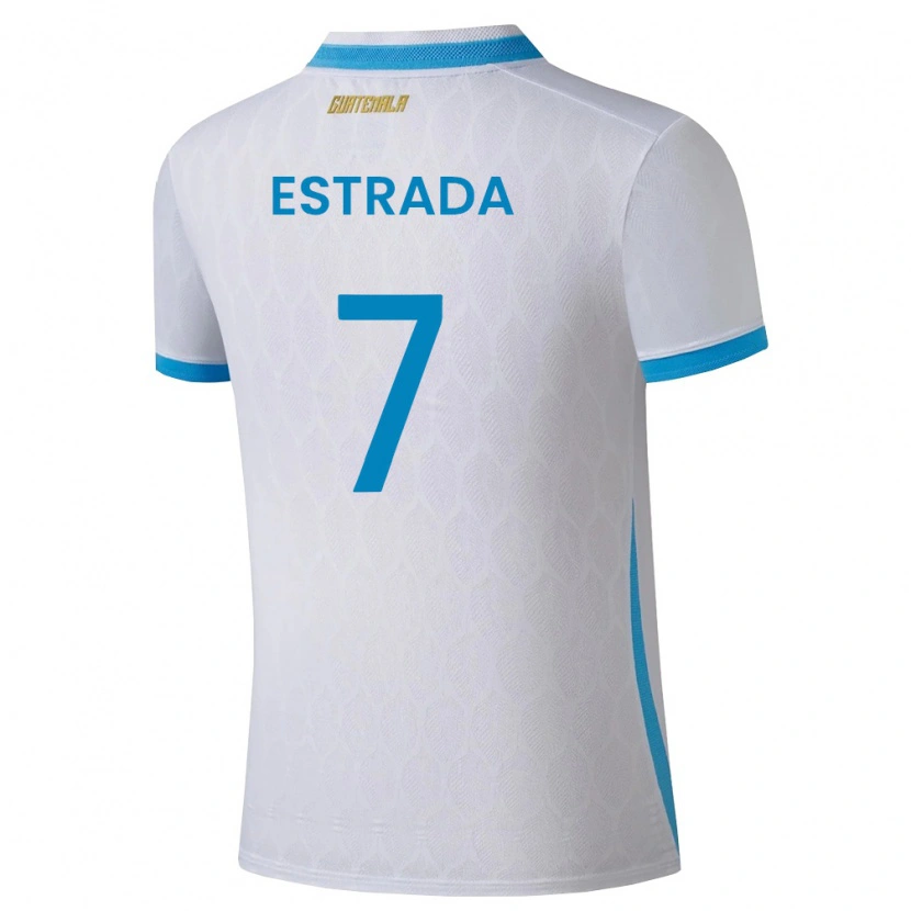 Danxen Women Guatemala Javier Estrada #7 White Sky Blue Gold Home Jersey 26-28 T-Shirt