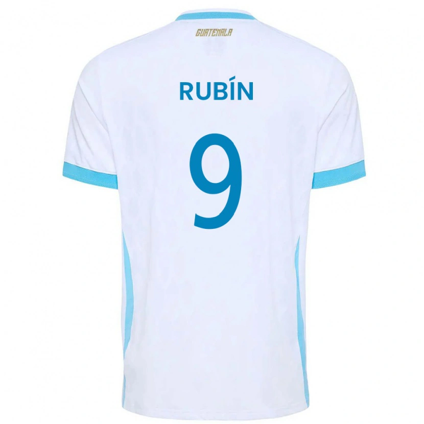 Danxen Women Guatemala Rubio Rubín #9 White Sky Blue Gold Home Jersey 26-28 T-Shirt