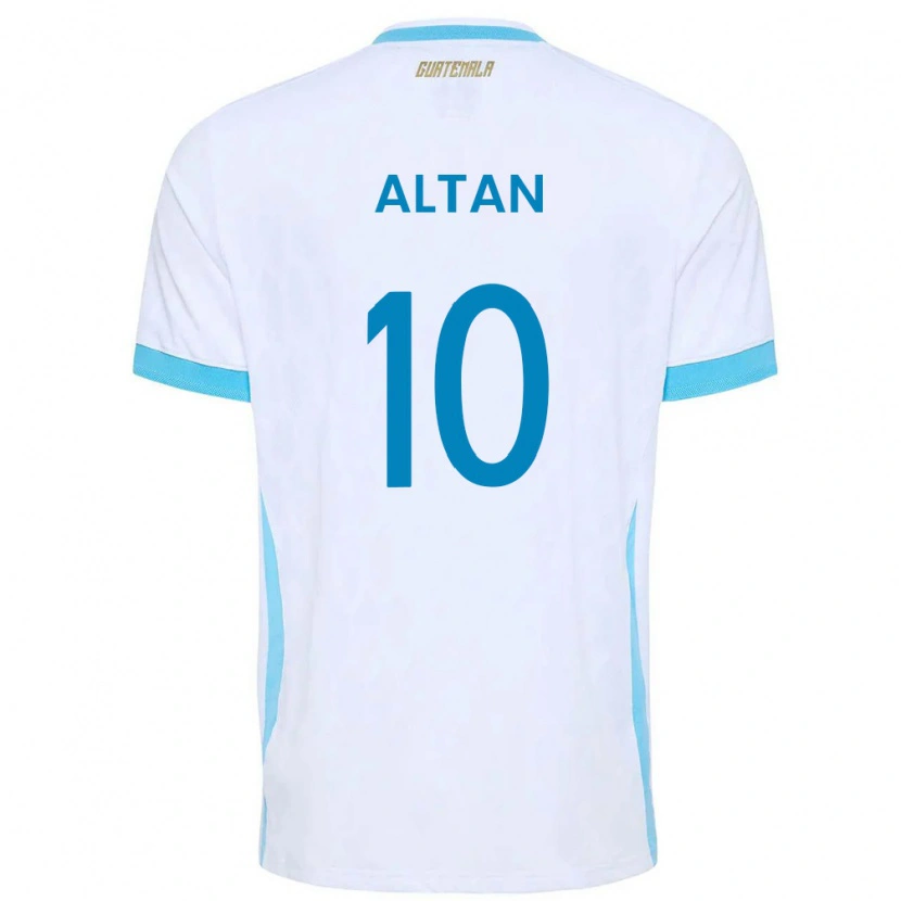 Danxen Women Guatemala Pedro Altán #10 White Sky Blue Gold Home Jersey 26-28 T-Shirt