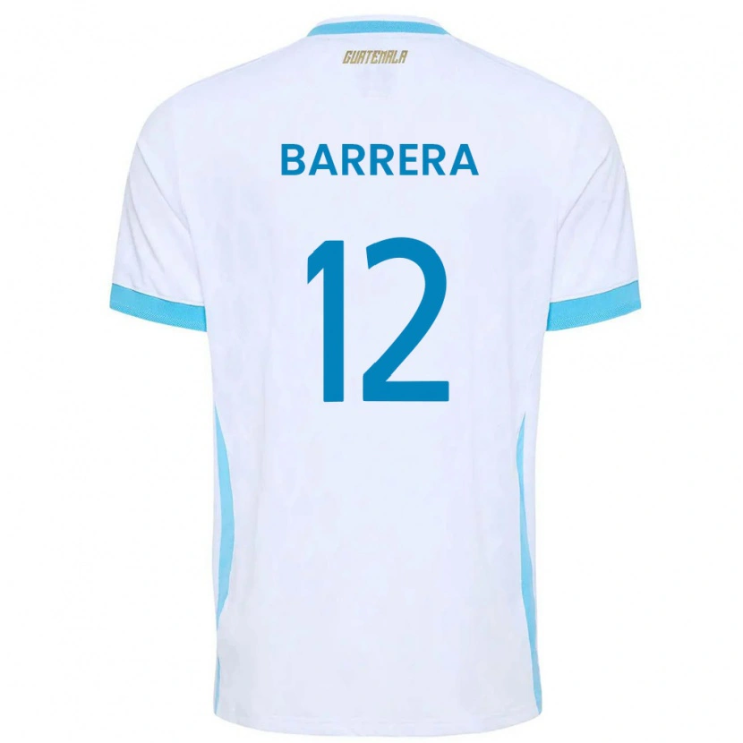 Danxen Women Guatemala Rogelio Barrera #12 White Sky Blue Gold Home Jersey 26-28 T-Shirt