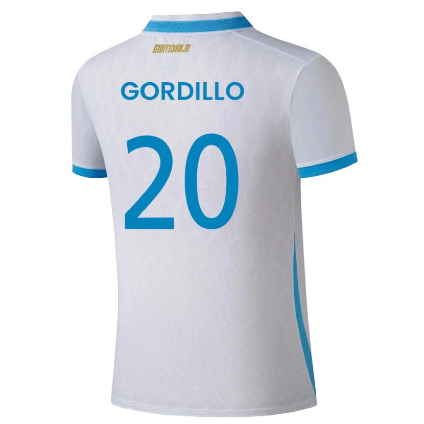 Danxen Women Guatemala Gerardo Gordillo #20 White Sky Blue Gold Home Jersey 26-28 T-Shirt
