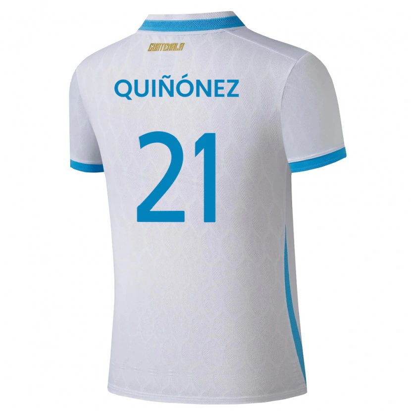 Danxen Women Guatemala Andrea Quiñónez #21 White Sky Blue Gold Home Jersey 26-28 T-Shirt