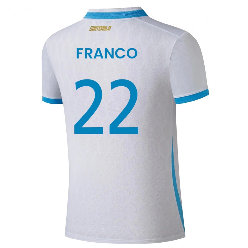 Danxen Women Guatemala Jonathan Franco #22 White Sky Blue Gold Home Jersey 26-28 T-Shirt