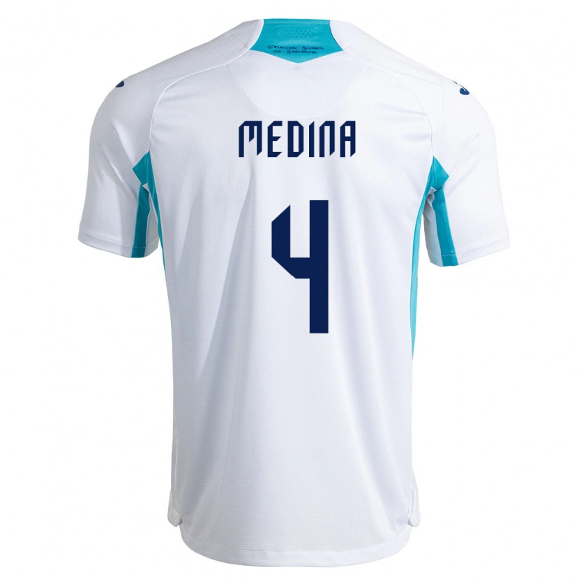 Danxen Women Honduras Osmel Medina #4 White Blue Sky Blue Home Jersey 26-28 T-Shirt