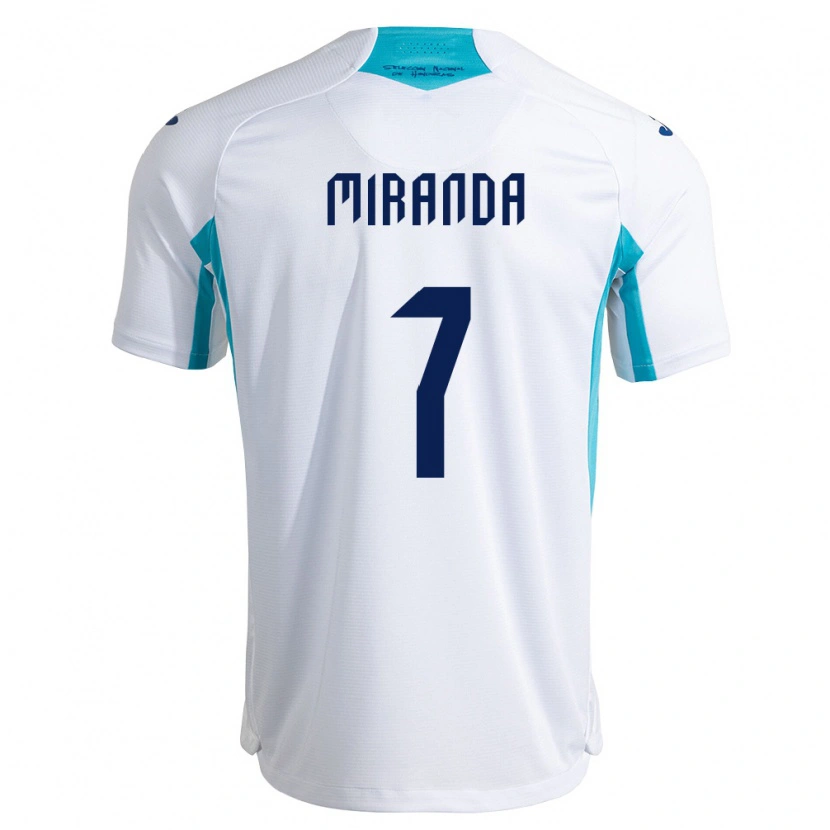 Danxen Women Honduras Jeffry Miranda #7 White Blue Sky Blue Home Jersey 26-28 T-Shirt
