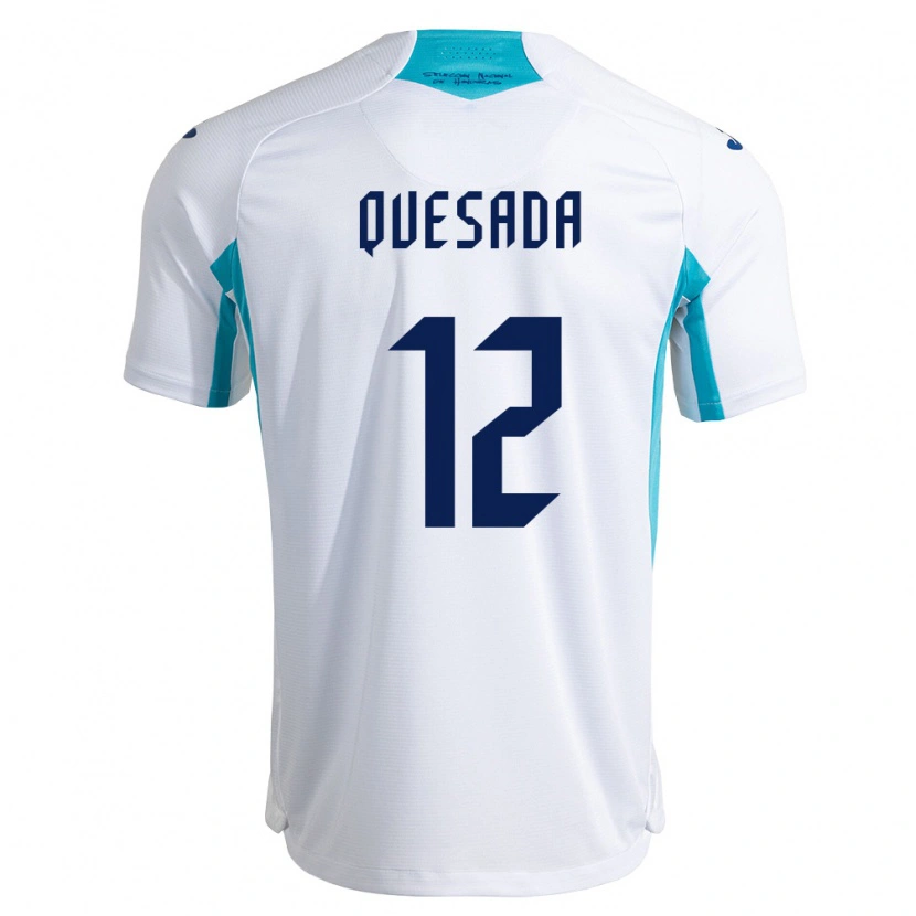 Danxen Women Honduras Juan Quesada #12 White Blue Sky Blue Home Jersey 26-28 T-Shirt