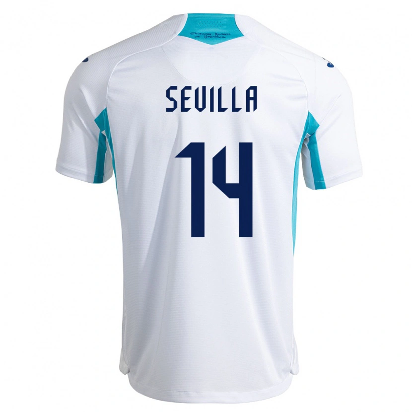 Danxen Women Honduras César Sevilla #14 White Blue Sky Blue Home Jersey 26-28 T-Shirt