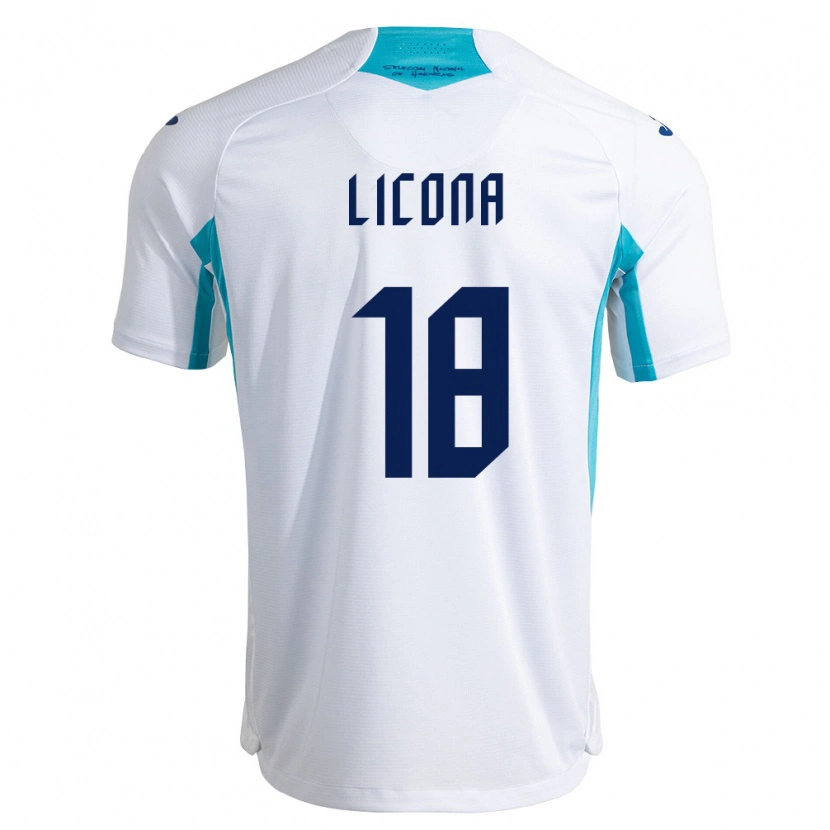 Danxen Women Honduras Marlon Licona #18 White Blue Sky Blue Home Jersey 26-28 T-Shirt