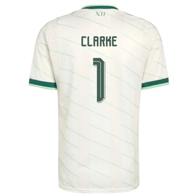 Danxen Women Northern Ireland Josh Clarke #1 White Green Away Jersey 26-28 T-Shirt