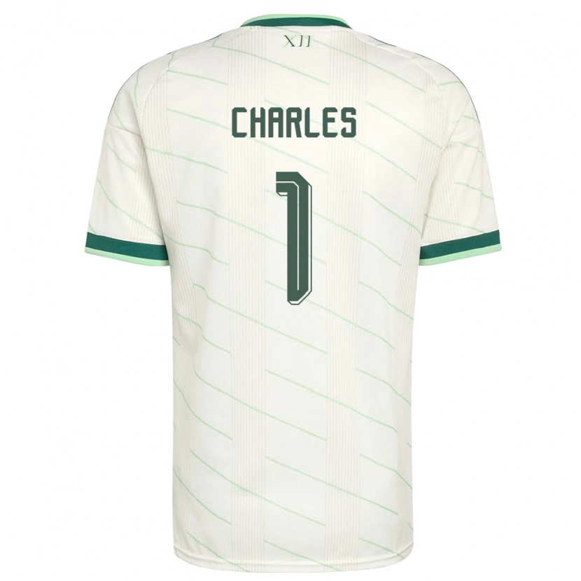 Danxen Women Northern Ireland Pierce Charles #1 White Green Away Jersey 26-28 T-Shirt