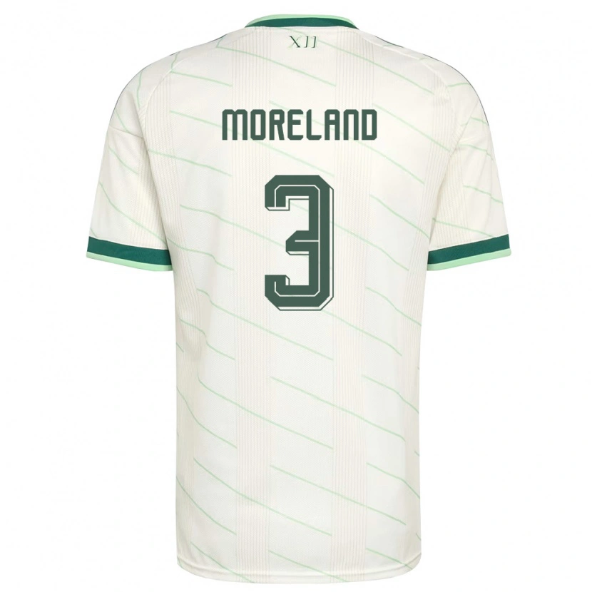 Danxen Women Northern Ireland Calum Moreland #3 White Green Away Jersey 26-28 T-Shirt