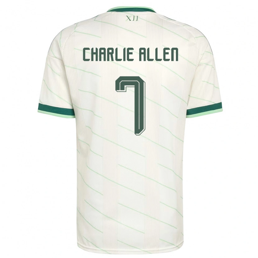 Danxen Women Northern Ireland Charlie Allen #7 White Green Away Jersey 26-28 T-Shirt