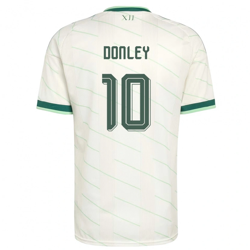 Danxen Women Northern Ireland Jamie Donley #10 White Green Away Jersey 26-28 T-Shirt
