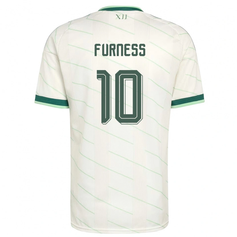 Danxen Women Northern Ireland Rachel Furness #10 White Green Away Jersey 26-28 T-Shirt