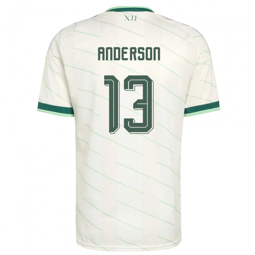 Danxen Women Northern Ireland Calum Anderson #13 White Green Away Jersey 26-28 T-Shirt