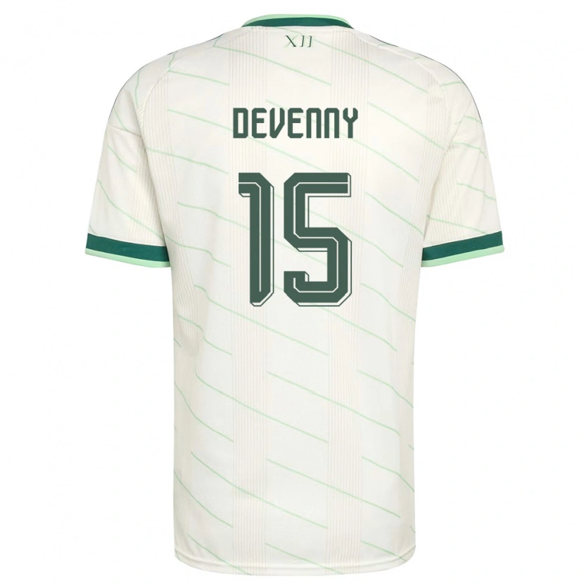 Danxen Women Northern Ireland Justin Devenny #15 White Green Away Jersey 26-28 T-Shirt