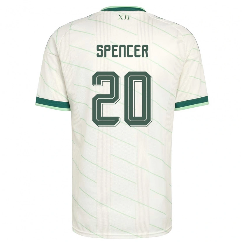 Danxen Women Northern Ireland Brodie Spencer #20 White Green Away Jersey 26-28 T-Shirt