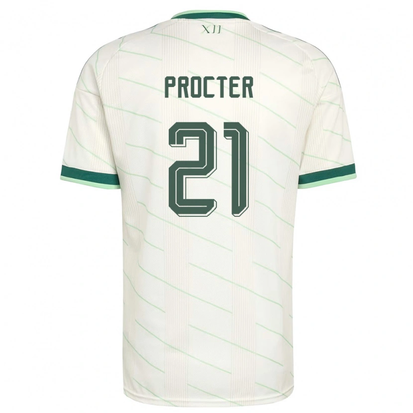 Danxen Women Northern Ireland Will Procter #21 White Green Away Jersey 26-28 T-Shirt